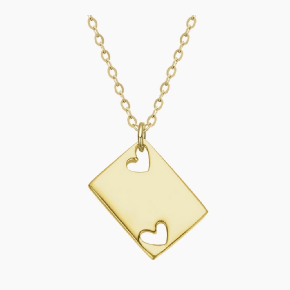 RACHEL GLAUBER 14K Gold Plated Heart Cutout Pendant Necklace